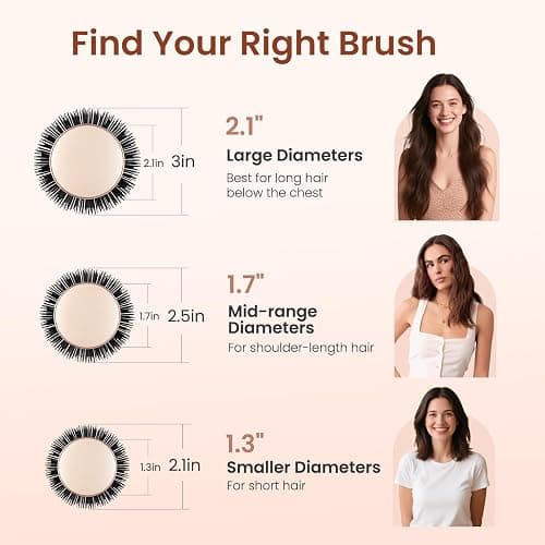AIMIKE ROSE LUXE Brosse Ronde Brushing, Brosse Cheveux Brushing Grande pour Séchage Rapide, Brosse Brushing Professionnel pour Le Coiffage et L'ajout de Volume, Avec 4 Pince Cheveux Coiffeur, 53mm thumbnail 3