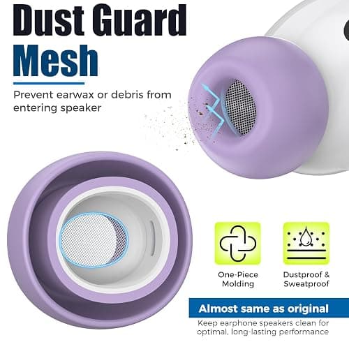 Ear Tips Replacement for AirPods Pro 3, Silicone Earbuds Tip 3 Pairs | Ear Buds Eartips with Cleaner Kit - Buds Replacement Accessories for AirPod Pro 3rd Gen (Assorted S/M/L, Light Purple) thumbnail 4