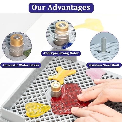 Stained Glass Grinder Mini DIY Grinding Tool, 9V 3.5A Portable Glass Grinder Kit with 5/8" Diamond Grinder Bit for Glass Processing Arts Etc. (Blue) thumbnail 3