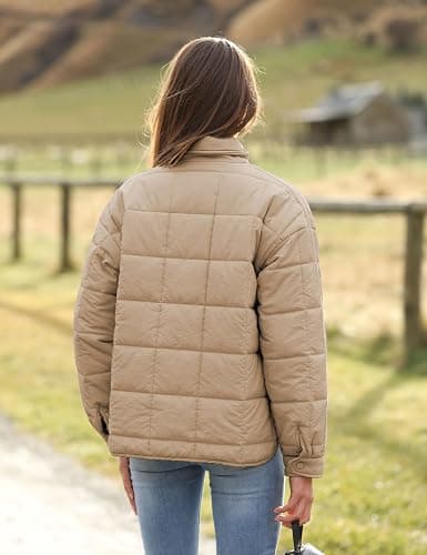 Bianstore Women's Oversized Splice Quilted Lightweight Puffer Jacket Casual Padded Coat thumbnail 4