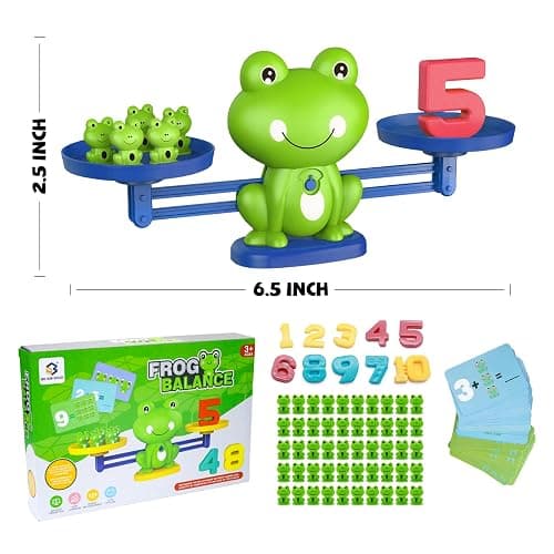 Snugzy Frog Balance Counting Toys Math Games Balance Scale for Kids Kindergarten Learning Games Educational Toys Gifts for Boys Girls Age 3+ (93 PCS) thumbnail 2