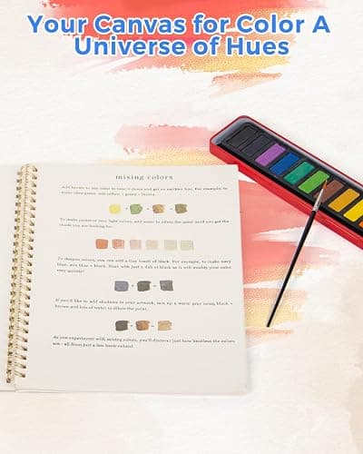 usouioo Beginner Watercolor Painting Kit, 12 Colors & 1 Brush with Multi-Theme Painting Set, Outline Art Supplies for Teens Adults (Garden) thumbnail 3