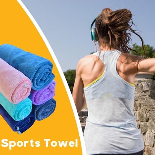 Wuwahold Microfiber Gym Towels Bigger Size Super Soft for Exercise Fitness, Sports, Workout, 380-GSM 15-Inch x 31-Inch Quick-Drying Towels (3 Pack, Grey+Blue+Purple) thumbnail 8
