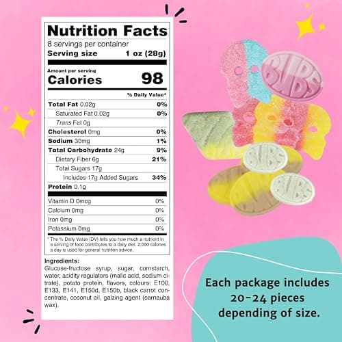Bubs Swedish Candy 0,5 lb, Swedish Candy Bubs Mix, Skulls, Swedish Godis, Gummy Candy thumbnail 2