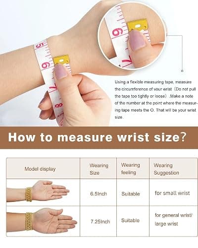 Howoo 18K Gold Plated Bracelets for Women Beaded Bracelets Stack Stretch Bead Ball Jewelry for Women Trendy thumbnail 5