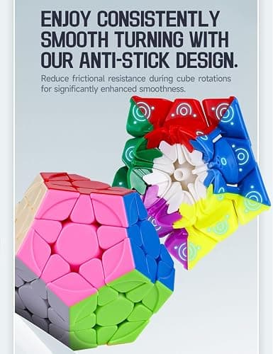 Megaminx Cube, Roxenda 3x3x3 Pentagonal Speed Cube Dodecahedron Magic Cube Puzzle Toy (Stickerless) thumbnail 9