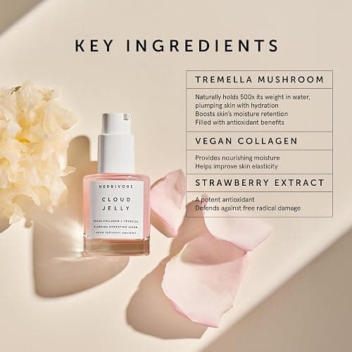 HERBIVORE Cloud Jelly Plumping Hydration Face Serum – Vegan Collagen + Tremella Mushroom + Strawberry Extract, Plant-based, Vegan, Cruelty-free, 30mL / 1 oz thumbnail 3