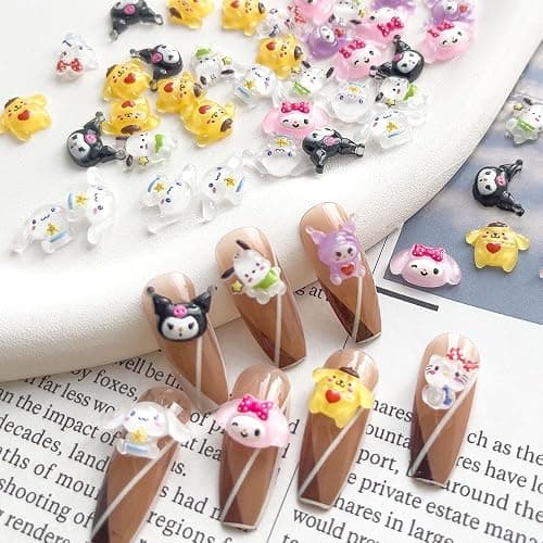 Akutoer 70PCS Kawaii Nail Art Charms 3D Cute Cat Resin Jelly Gummy Sweet Candy Slime Making Ornament Nail Decoration Accessories for DIY thumbnail 4