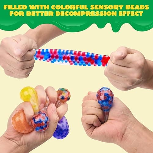 JOYIN Mini Stress Balls, Random 9 Pack Squishy Toys Fidget Balls for Adults, Stress Relief Ball, Relieve Work Anxiety, Exercise Hand Flexibility, Party Favors thumbnail 3
