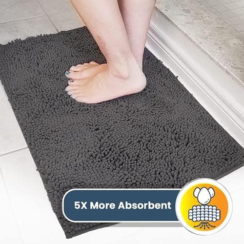 Muddy Mat® Original Dog Door Mat for Muddy Paws, Super Absorbent Microfiber, Non-Slip Washable Pet Rug, Quick Dry Chenille Entryway Carpet, Machine Washable Indoor Outdoor mat, Charcoal 19"x30" thumbnail 4