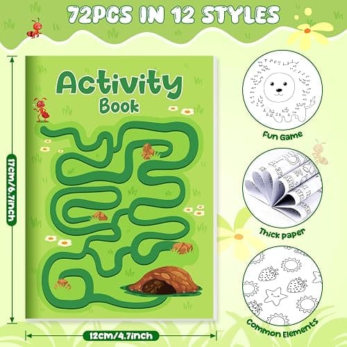 BenLouis 72pcs Mini Activity Books Bulk Kids Birthday Classroom(Classic) | Small activity books, party favors for kids, goodie bags stuffers, return gifts for birthday, classroom travel prizes thumbnail 3
