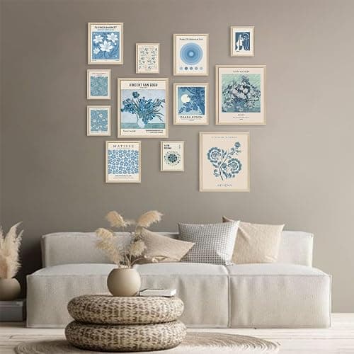 Aroutde Light Blue Wall Art Matisse Modern Wall Decor Coquette Aesthetic Blue Pictures Canvas Gallery Prints For Living Room Bedroon Dorm Set of 12 (Unframed) thumbnail 5