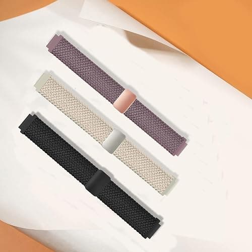 CUNUJIX Magnetic Braided Watch Bands Compatible with Garmin Lily 2/Lily 2 Classic/Active, Loop Stretchy Nylon Elastic Fabric Strap for Garmin Lily 2 Women thumbnail 2