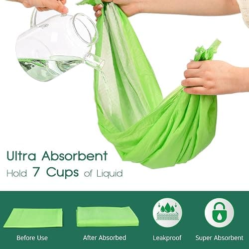 CROCI Puppy Pads 28x34in ECO Green Dog Pee Pads , Plant-Based Dogs Pads Absorbs Up to 7 Cups of Liquid, 5-Layer Leak-Proof & Quick Drying Pee Pads for Dogs, Disposable (40 Counts) thumbnail 6