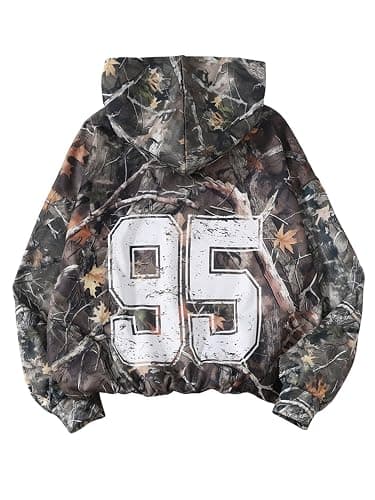 RoseSeek Girl's Number Camo Hoodies Long Sleeve Oversized Sweatshirts Hoodie Pullovers Streetwear Trendy - Image 1