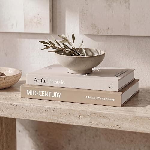 Aesthetic Decorative Books Set of 2 - Stylish Boxes for Coffee Table Decor | Beautiful Modern Home Decoration for Your Bookshelf or Mantel Decor - Fake/Faux Books as Photo Storage and Keepsake Box - Image 1
