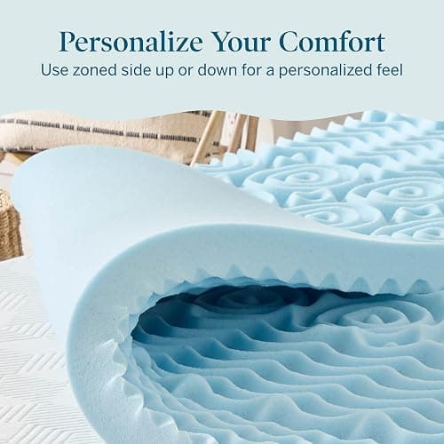 LUCID 3 Inch Gel Memory Foam Mattress Topper, Twin XL size – 5 Zones – Cooling Gel Infusion – CertiPur Certified Foam thumbnail 5