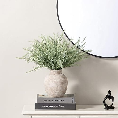 Vanselia Ceramic Flower Vase Home Decor - Farmhouse Table Vases Rustic Vintage Living Room Kitchen Bedroom Decorations for House Book Shelf Office Coffee Desk Dining Fireplace (7.4" Retro) thumbnail 7