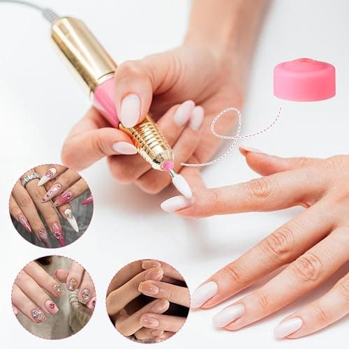 20 Pcs Nail Drill Dust Guard for 3/32" Drill Electric Nail Filer Silicone Dust Guard Nail-Art Tools (Pink) thumbnail 3