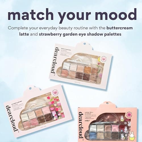 dearcloud Miffy Sky/Shadow - Eye Shadow Palette Makeup with 10 Ultra-Fine Pigments & Dual-Ended Eyeshadow Brush (Artist Bun) thumbnail 5