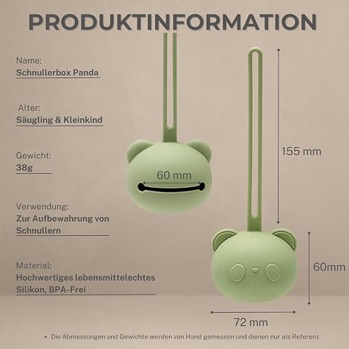 CAJA Schnullerbox Silikon 2 Stück- Schnulleraufbewahrung - Panda Design - BPA-frei - Sichere Aufbewahrung Schnuller - Hochwertige Baby Zubehör Kleinkinder & Babys (1x complexion + 1x field grey) - 2er Set 1x complexion + 1x field grey thumbnail 2