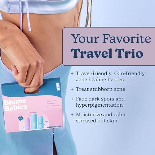 Blume Babies Travel Size Skin Care Set - Acne & Scar Treatment Travel Size Toiletries - Meltdown Acne Face Oil, Milky Fade Vitamin C Serum & Meltdown Gel Moisturizer - TSA-Approved Skincare Set (3 Ct) thumbnail 2