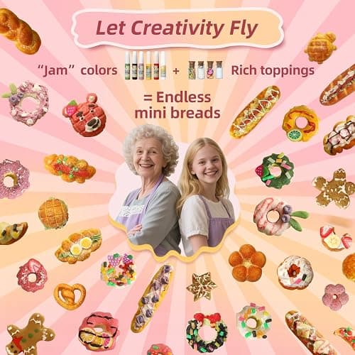 iLAND Girls Crafts Ages 8-12 Creative Craft Kits for Kids and Adults DIY Mini Bakery Miniature Food Toys Air Dry Clay for Kids Fun Family Game Night 9 10 11 Year Old Girl Gift Birthday Gift Ideas Cute thumbnail 4