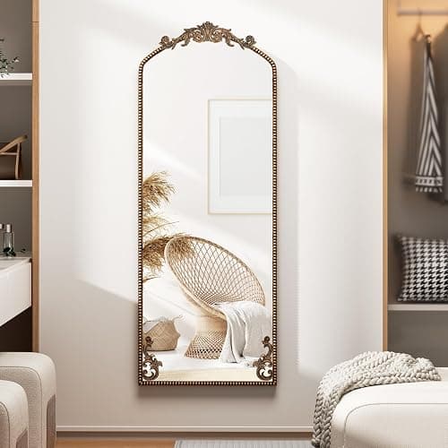 Ecomosita Gold Vintage Ornate Baroque Mirror 65"×22", Full Length Floor Mirror, Large Arched Antique Bronze Mirror for Wall, Living Room, Bedroom, Hallway, Home Decor thumbnail 6