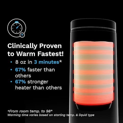 Baby Brezza Portable Warmer – 3X Faster Baby Bottle Warming - Travel Breastmilk and Formula Warmer - Safe, Even Heating - Up to 9oz - No Adapters, Black thumbnail 3