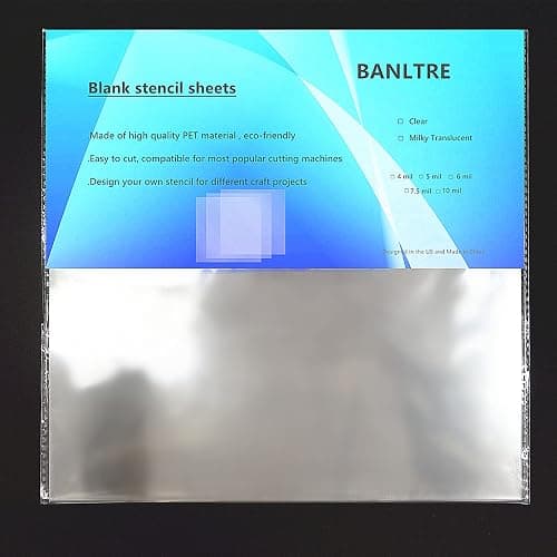 BANLTRE 12 Pieces 6 mil Blank Template Material Stencils Mylar for Cutting Paper Clear Transparency Sheet 12 × 12 inch (12-6 mil) thumbnail 6