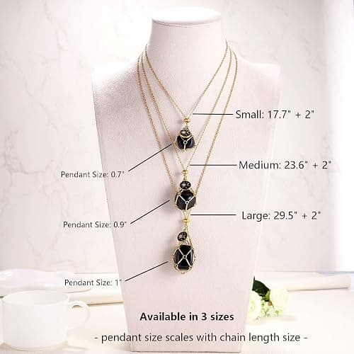 MIXJOY Black Obsidian Crystal Necklace for Women, Sun and Moon Celestial Pendant Protection Gift for Halloween Christmas thumbnail 3