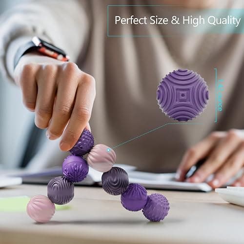 luckdoor Silicone Magnetic Balls Fidget Toys for Adults & Teens,8PCS Stress Relief Sensory Toys for Autism ADHD Anxiety,Fun Textures Gadgets,Office Desk Toy,Stocking Stuffers for Men Women Teen Gifts thumbnail 5
