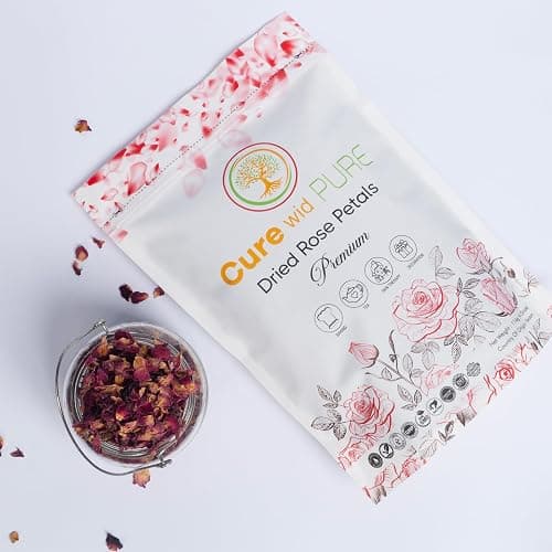 Cure Wid Pure Certified Organic Dried Rose Petals 4 oz Food-Grade Edible Rose Petals for Tea,Cocktails,Baking,Skincare & DIY - Sun-Dried,Non-GMO,Gluten & Chemical-Free Edible Flowers in Resealable Bag thumbnail 8