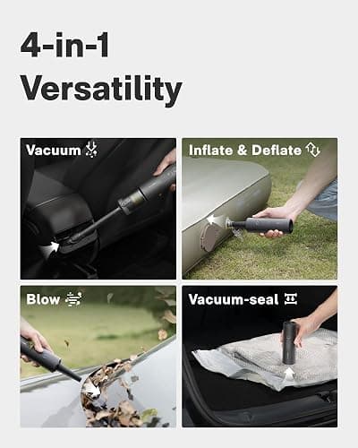 HOTO Handheld Car Vacuum Cleaner Cordless, 4-in-1 Portable Mini Vacuum with 20000Pa Strong Suction, Electric Compressed Air Duster Blower for Car, Desk, Computer, Keyboard, Home, Office Cleaning thumbnail 3
