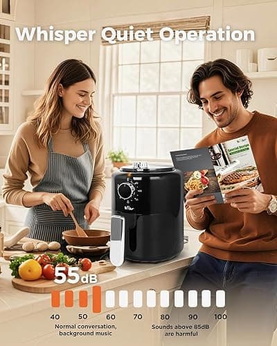Bear Small Air Fryer 2.1 QT, Mini Airfryer Adjustable Time&Temp Control, Compact Size Space Saving for 1-2 People Quick Healthy Meals Snack in Minutes with Nonstick Basket thumbnail 6