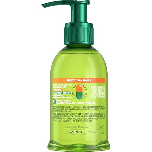 Garnier Fructis Sleek & Shine Anti-Frizz Serum for Frizzy, Dry Hair, Argan Oil, 5.1 Fl Oz, 1 Count (Packaging May Vary) thumbnail 11