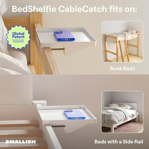 Bedside Shelf for Dorm Room-white thumbnail 4