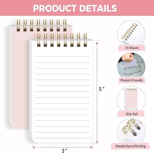SKYDUE Small Notebooks, Cute 3x5 Pocket Notepads, Mini Spiral Notebook with Lined Pages Nursing School Essentials, School Office Supplies Set Of 8 thumbnail 3