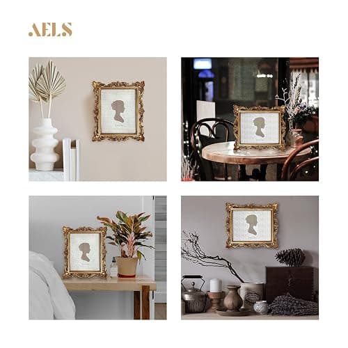 AELS 8x10 Inch Vintage Picture Frame, Elegant Antique Photo Frames with Glass Front, Photo Display, Tabletop Wall Hanging, Gift Ideas, Golden Bronze thumbnail 5