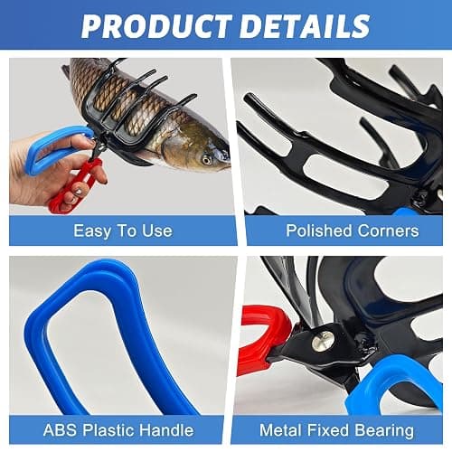 Mirfane 3 Claw Fish Gripper, 2026 Upgraded Metal Fishing Pliers Gripper, Multifuctional Fish Grippers for Fishing, Fish Grabber Tool for Most Freshwater Fish and Crab thumbnail 3