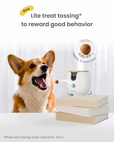 Furbo Mini 360° [New] 2K QHD Pet Camera: Dog & Cat Rotating Treat Dispenser w/Phone App, Smart Indoor Cam with 2-Way Speaker & Night Vision. No Subscription Needed. Standard See, Talk, & Toss Features thumbnail 6