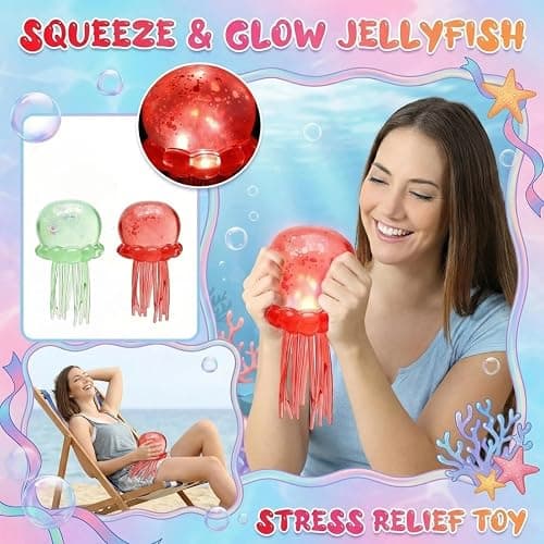 Classic Squishy Fidget Toy, Slow Rise Cute Octopus Stress Ball, Jumbo Size, Anxiety Relief Sensory Toy (02-Watermelon Red) thumbnail 6