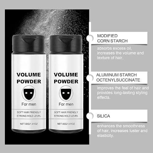 Texture Volume Powder for Men, Easy to Apply Instantly Adds Texture & Volume, All Natural Ingredients, Strong Hold, Hair Powder for Men 40g (2PC) thumbnail 9
