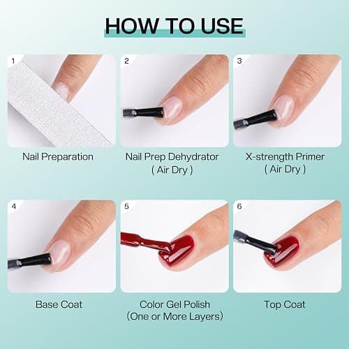 Morovan Nail Prep Dehydrate and Primer X-strength, No Burn Non Acid Nail Primer and Dehydrator for Acrylic Powder Fast Dry 0.5oz thumbnail 6