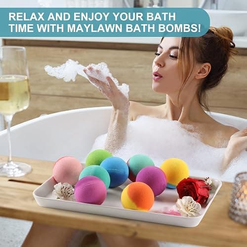 Maylawn Bath Bombs Gift Set, Vegan & Cruelty Free, Ideal Present for Women, Girls, Birthday Mothers Day Gifts Idea, 9-Pieces Handmade Fizzy Bubble Bath Bombs thumbnail 4