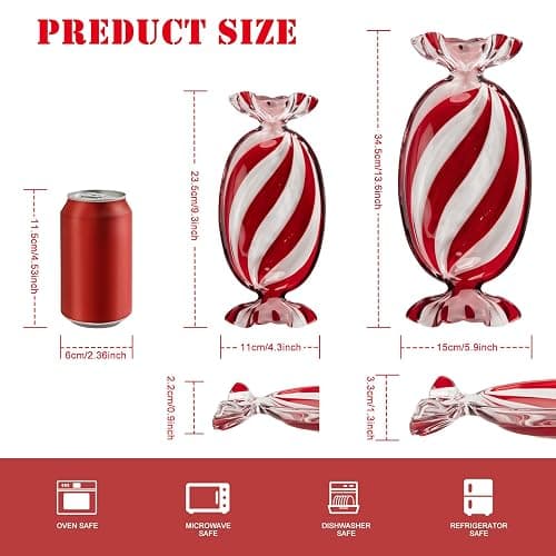 SHOWLOUE Christmas Platter Dish, Glass Candy Platter Serving Dessert Plates Christmas Dinnerware Tray Decorative Plates for Xmas Holiday Party Favor, Small - Small thumbnail 2