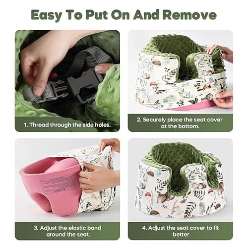 Seat Cover Compatible with Bumbo and Nuby Seat,Soft Breathable Cover for Baby Girl Boy,Cover Only thumbnail 4