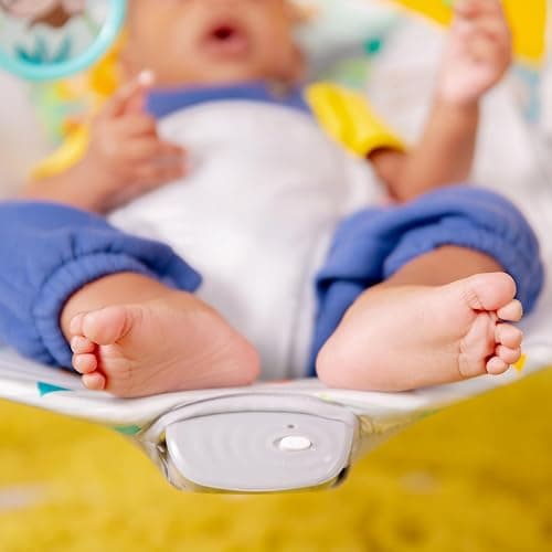 Bright Starts Baby Bouncer Soothing Vibrations Infant Seat - Removable -Toy Bar, Nonslip Feet, 0-6 Months Up to 20 lbs (Safari Fun) thumbnail 5