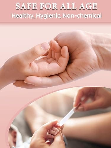 Glass Nail File and Buffer with Case, Crystal Fingernail Files for Natural Nails Nano Nail Shiner Polisher Care Kit for Travel Salon Stocking Stuffers for Women Girl Wife Gifts-Rose Gold thumbnail 8