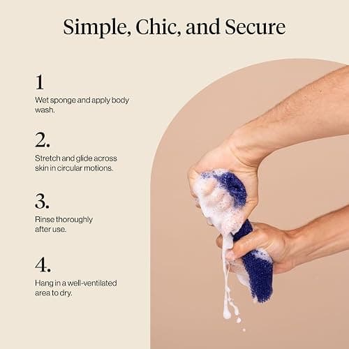 Kitsch African Net Sponge – Exfoliating Body Scrubber for Cleansing & Gentle Daily Exfoliation – Stretchable Bath Sponge for Hard-to-Reach Areas, Long-Lasting Shower Essential - Ocean Blue, 3 Pcs thumbnail 7